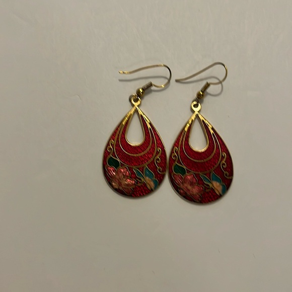 cloisonné Jewelry - Vintage cloisonné earrings!